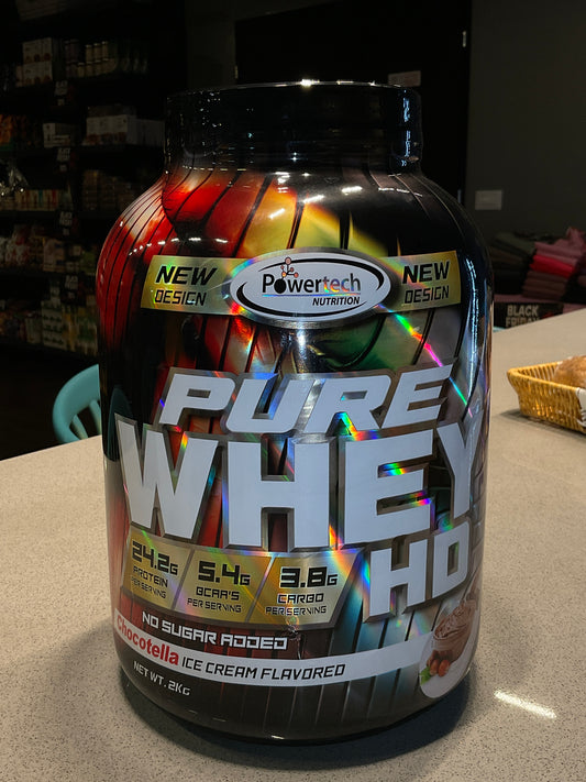 אבקת חלבון פיור וואי HD מבית Power Tech  בטעם גלידת שוקולד