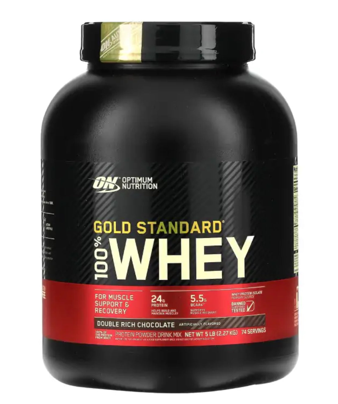 אבקת חלבון גולד סטאנדארד בטעם שוקולד כפול, 2.26 ק"ג