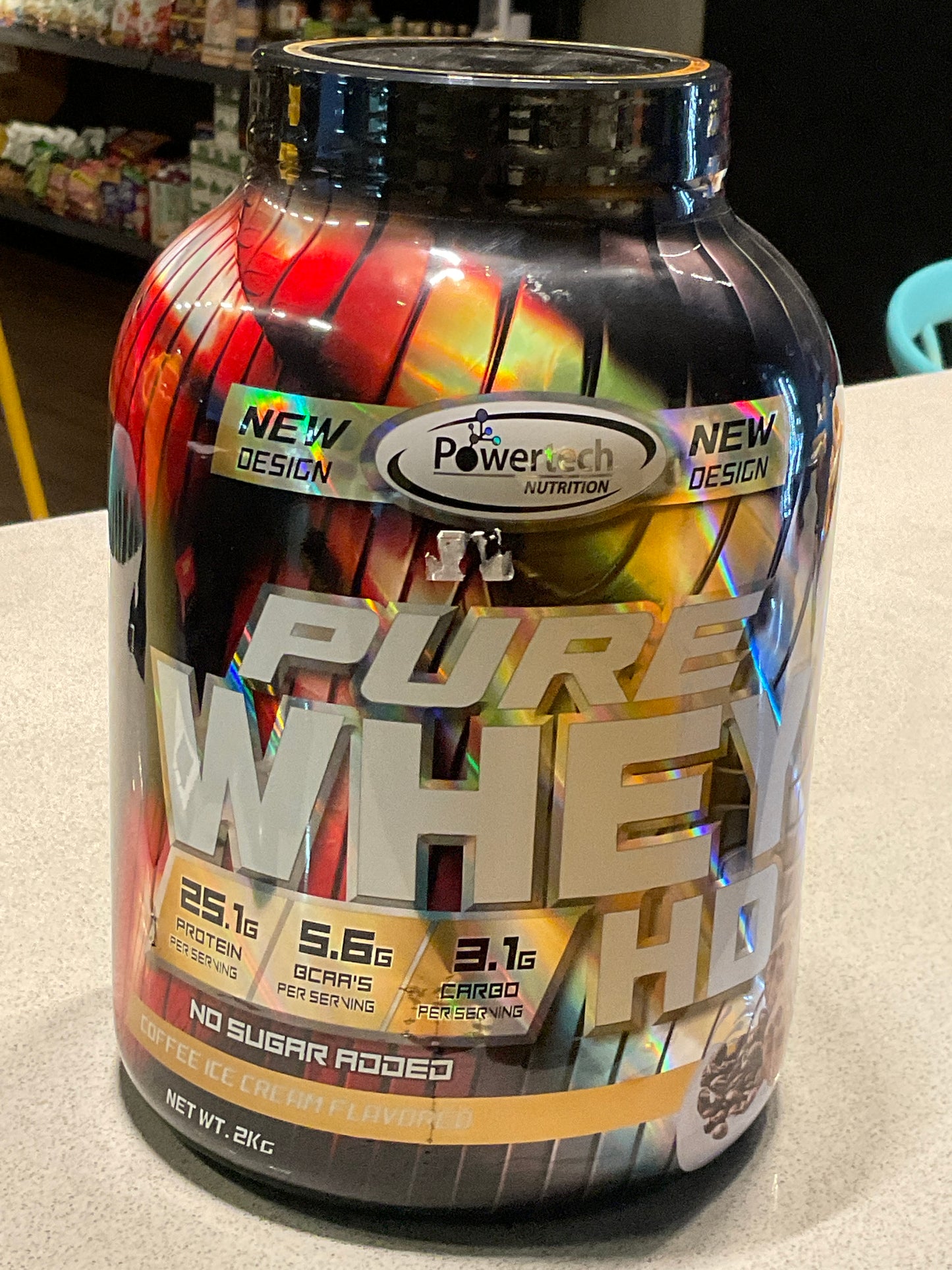 אבקת חלבון פיור וואי HD מבית Power Tech בטעם גלידת קפה