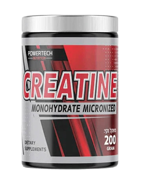 קריאטין מונוהידראט מיקרוניזט 200 גרם - ביצועים ספורטיביים | פאוורטק נוטרישן