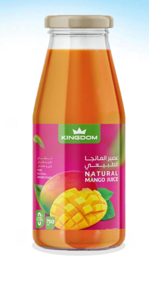 מיץ מנגו טהור, טבעי וללא סוכר, 750 מ"ל