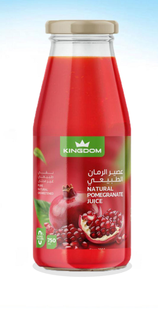 מיץ רימונים טבעי טהור, ללא סוכר, 750 מ"ל