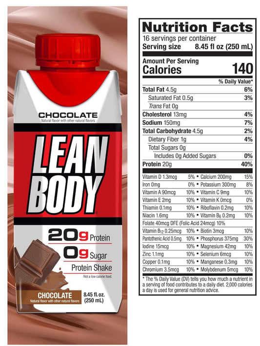 משקה החלבון של Labrada בטעם שוקולד בגודל 250 מ"ל מכיל 20 גרם חלבון