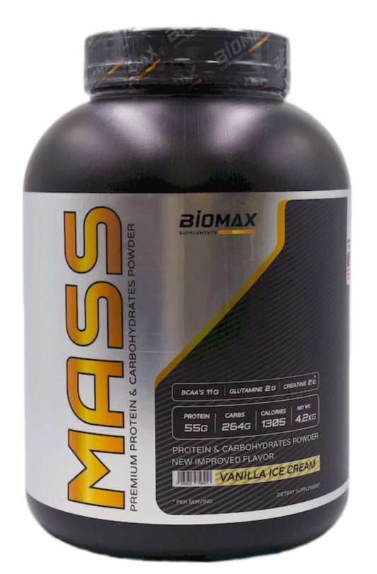 גיינר בטעם גלידת וניל BIOMAX MASS - משקל 4.2 ק''ג
