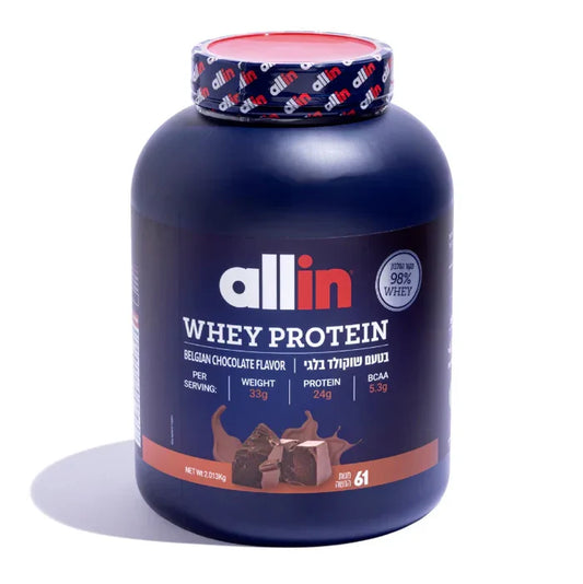 אבקת חלבון WHEY בטעם שוקולד בלגי – משקל 2.013 ק"ג (61 מנות)