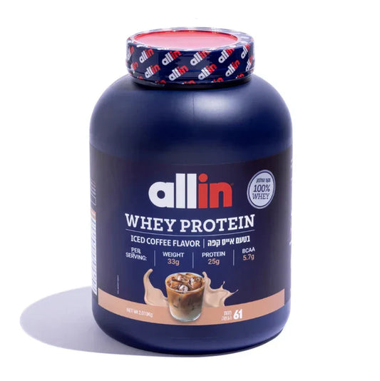 אבקת חלבון WHEY בטעם אייס קפה – משקל 2.013 ק"ג (61 מנות)